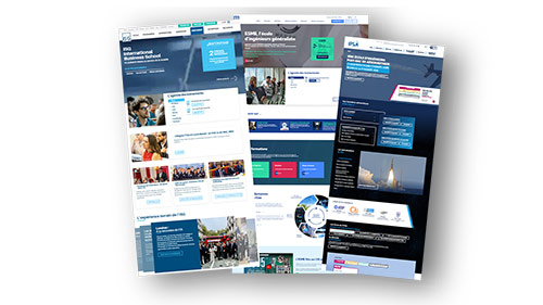 Saisies d'ecrans des homepages des sites sur lesquels j'ai travaillé